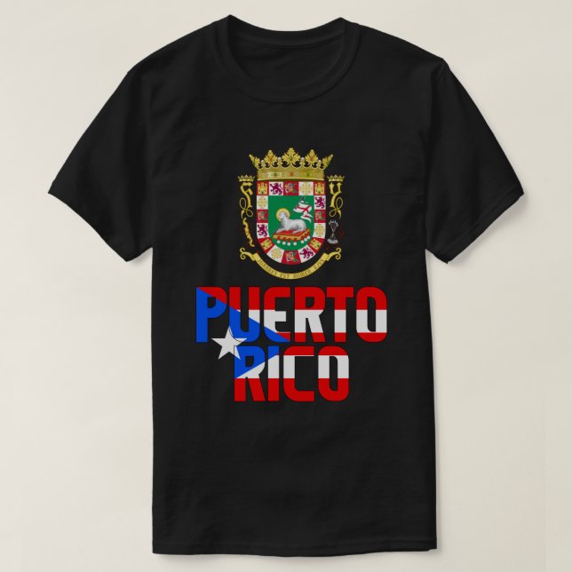 T-shirt Porto Rico Drapeau et blason Patriotique (Design devant)