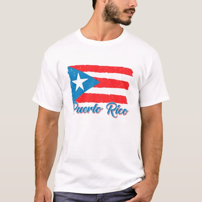 T-shirt Porto Rico Drapeau Mois du patrimoine hispanique B (Devant)