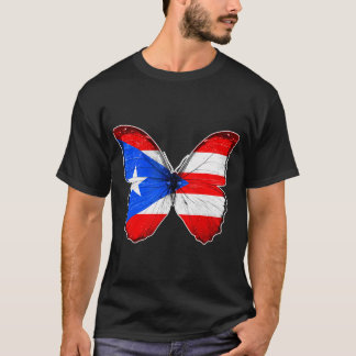 T-shirt Porto Rico Drapeau Papillon Fierté Porto-Rico Cade