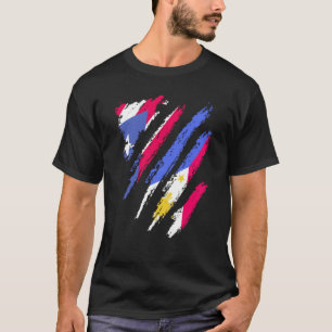 T-shirt Porto Rico Drapeau Philippines Grosse patriote pay
