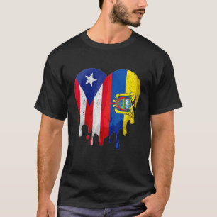 T-shirt Porto Rico Ecuador Drapeau Coeur Citoyen Grown Pat