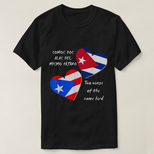 T-shirt Porto Rico et Cuba Heart, deux ailes du même (Design devant)