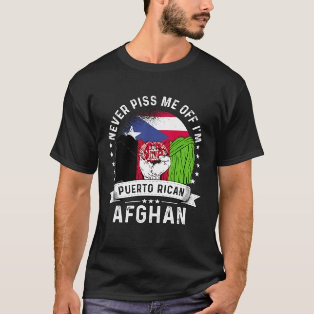 T-shirt Porto Rico Flag Afghanistan Cultive Humour Fide (Devant)