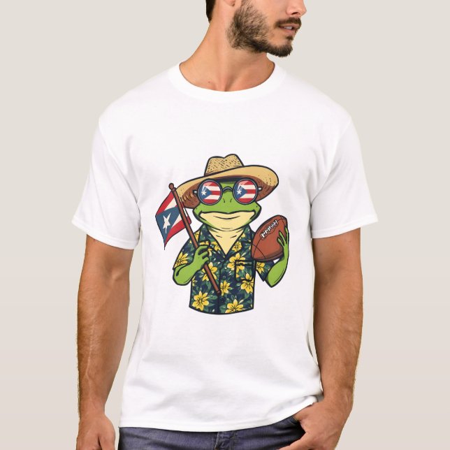 T-shirt Porto Rico Football Coquí Grenouille Fierté Boricu (Devant)