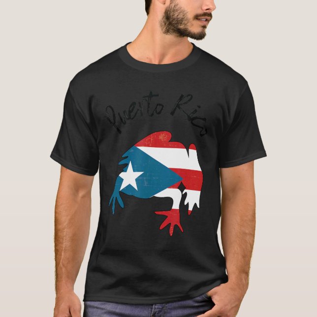 T-shirt Porto Rico Frog Coqui Drapeau Boriqua Island Taino (Devant)