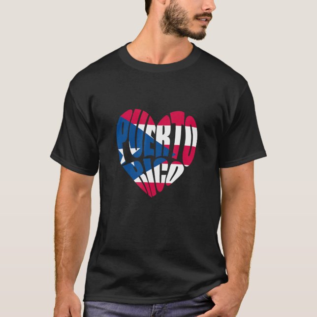 T-shirt Porto Rico Heart Flag Puerto Rican Boriquen Herit (Devant)