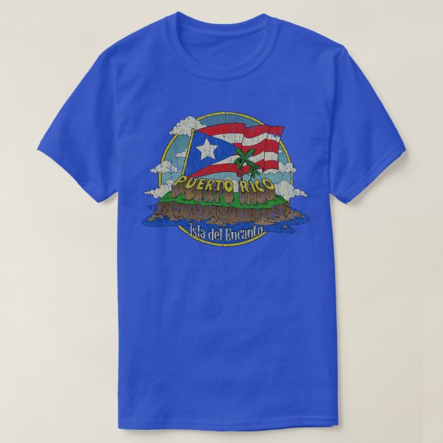 T-shirt Porto Rico Isla del Encanto 1898 (Design devant)