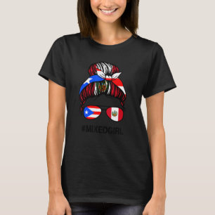 T-shirt Porto Rico Pérou Drapeau Portoricain Péruvien Mess