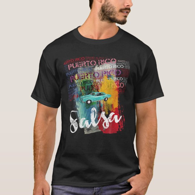 T-shirt Porto Rico Salsa Oldtimer Voiture T Chemise I Sals (Devant)