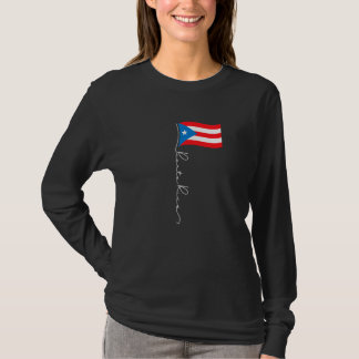 T-shirt Porto Rico Signature Drapeau Poteau Patriotique Pu