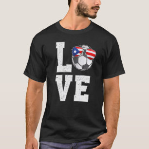 T-shirt Porto Rico Soccer Love Puerto Rican Flag