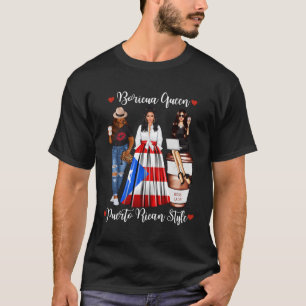 T-shirt Porto Rico Style Boricua Queen Mom Porto Rico