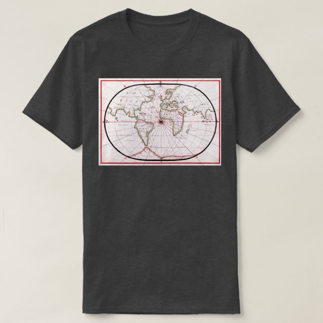 T-shirt Portolan atlas of the Mediterranean Sea western Eu (Design devant)