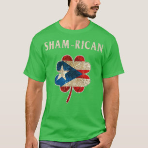 T-shirt Portoricain Boricua Shamrock irlandais Drapeau Sai