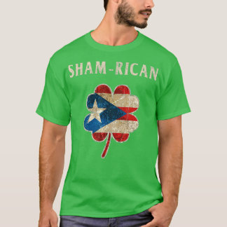 T-shirt Portoricain Boricua Shamrock irlandais Drapeau Sai