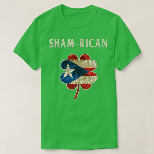 T-shirt Portoricain Boricua Shamrock irlandais Drapeau St  (Design devant)