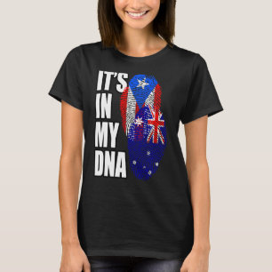 T-shirt Portoricain Et Australien Mix Dna Flag Heritage