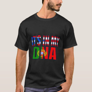 T-shirt Portoricain Et Portugais Mélangent Le Drapeau Dna