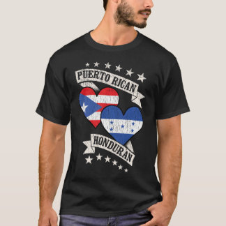 T-shirt Portoricain hondurien drapeaux cardiaques