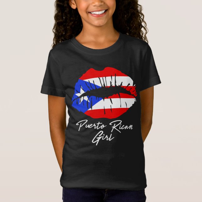 T-Shirt Portoricain Lèvres Drapeau Boricua Caribbean Love (Devant)