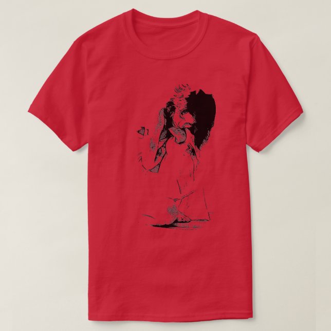 T-shirt Portrait à tête rouge mythique (Design devant)