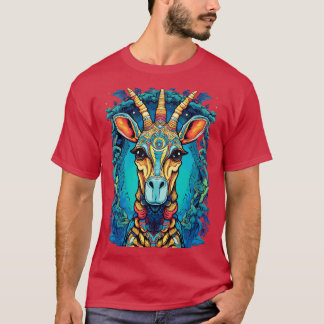 T-shirt Portrait Abstrait de la girafe psychédélique 1