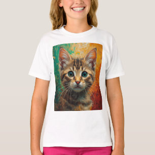 T-shirt Portrait Artistique Kitten - Peinture à l'huile vi