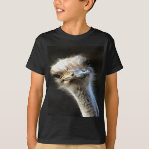 T-shirt Portrait Artistique Ostrich Avec Expression Goofy