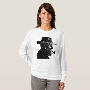 T-shirt Portrait au point et à la ligne : Vieil homme sage