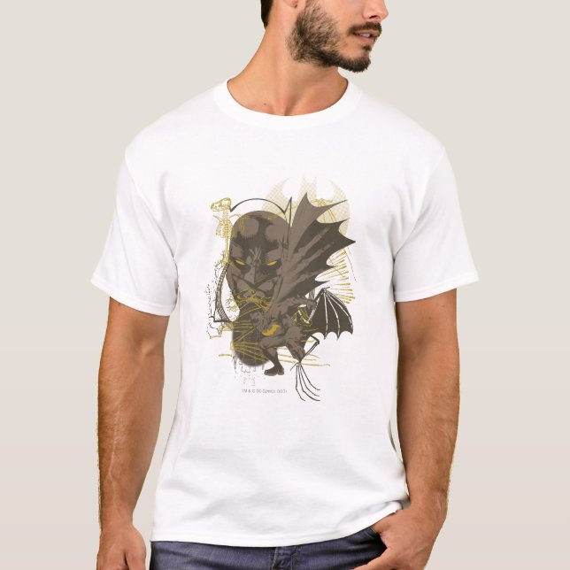 T-shirt Portrait Batman Vintage Grunge (Devant)