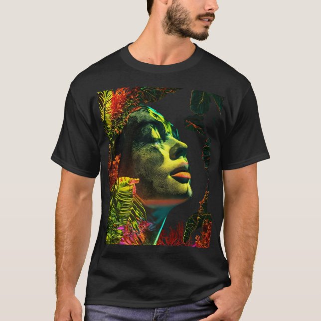 T-shirt Portrait botanique de Neon Glow - Art naturel Vibr (Devant)