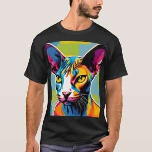 T-shirt Portrait Chat Sphynx Pop Art