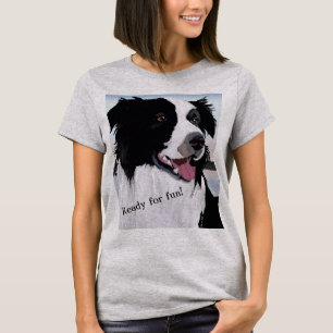 T-shirt Portrait Collie Bordure de chien animal de compagn
