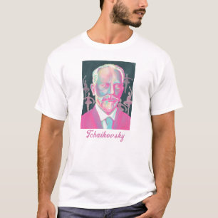 T-shirt Portrait coloré de Tchaïkovski avec des danseurs d