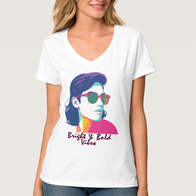 T-shirt Portrait cool Retro Pop Art (Devant)