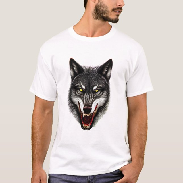 T-shirt Portrait cool Wolf (Devant)