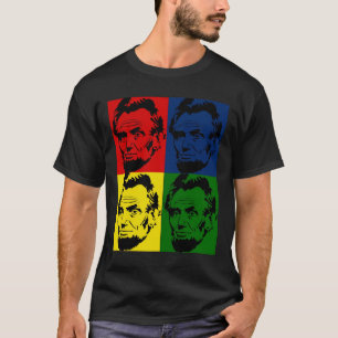 T-shirt Portrait d'Abe Lincoln moderne 4 couleurs