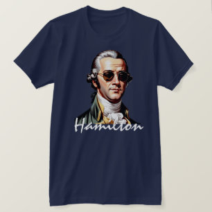 T-shirt Portrait d'Alexander Hamilton en lunettes de solei