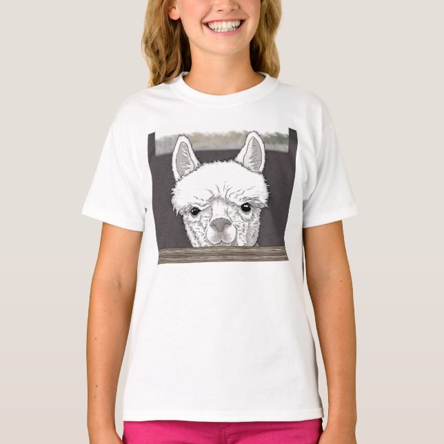 T-shirt Portrait d'Alpaca (Devant)