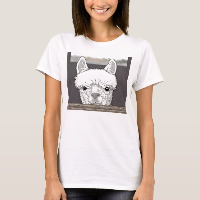 T-shirt Portrait d'Alpaca (Devant)