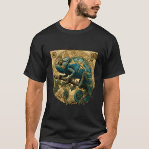 T-shirt Portrait d'amour de caméléon Art faunique Coloré