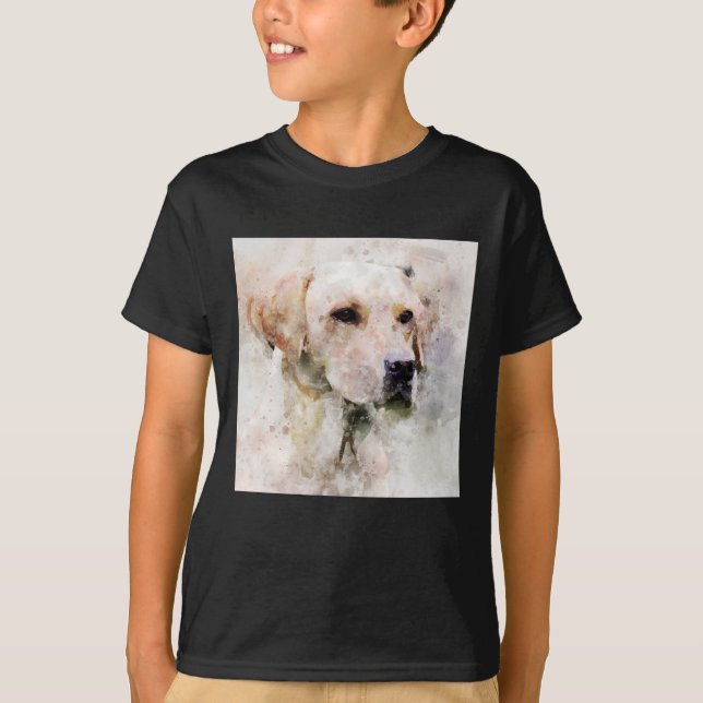 T-shirt Portrait d'aquarelle de chien de Labrador Retrieve (Devant)