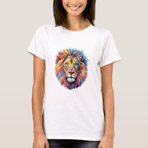 T-shirt Portrait d'aquarelle du loup arc-en-ciel
