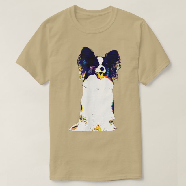 T-shirt Portrait d'art de Papillon Propriétaire de chien  (Design devant)