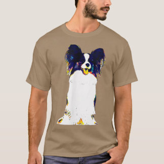 T-shirt Portrait d'art de Papillon Propriétaire de chien