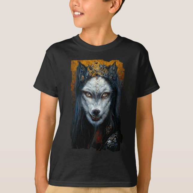 T-shirt Portrait d'Art numérique d'un loup-garou (Devant)