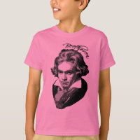 Portrait de Beethoven sur des T-shirts, tasses,