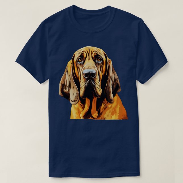 T-shirt Portrait de Bloodhound (Design devant)