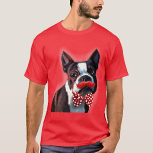 T-shirt Portrait de Boston Terrier avec la cravate et 2