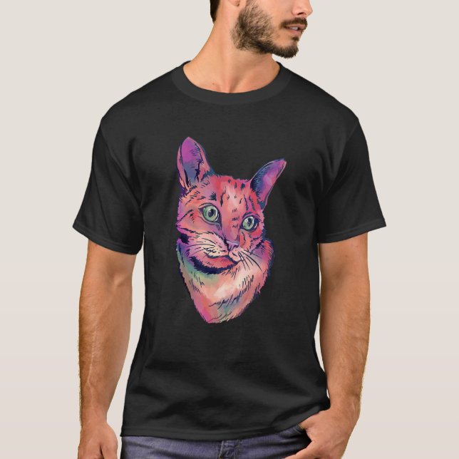 T-shirt Portrait de chat (Devant)